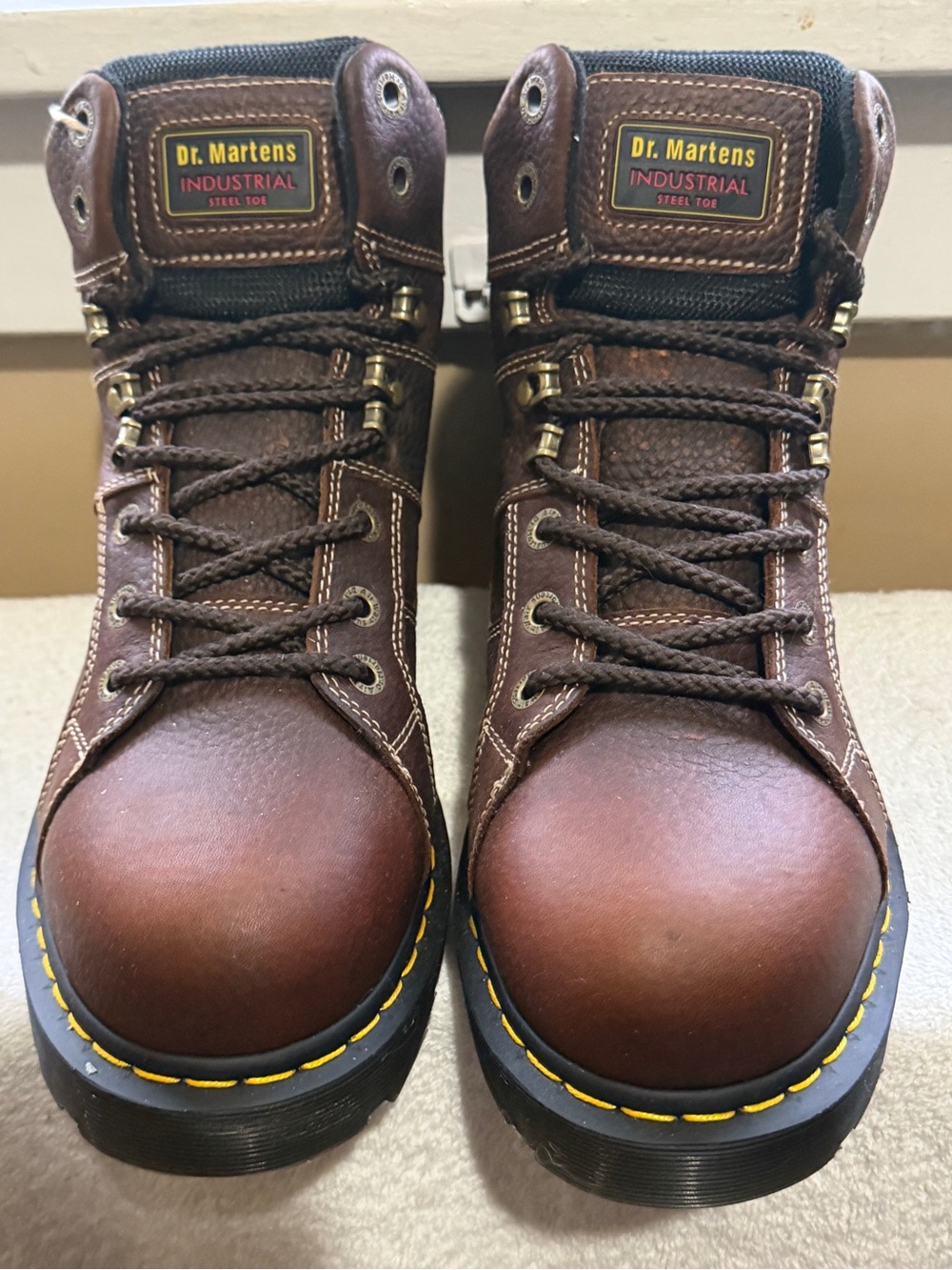 Dr Martens Industrial Ironbridge Steel Toe Brown Leather Boots . New! Men’s 12.